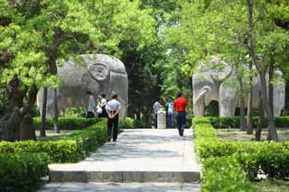 Foto, materieel, vrij, landschap, schilderstuk, bevoorraden foto,Een Ming Xiaoling Mausoleum stenig standbeeld straat, Verblijft, Stenig standbeeld, Een benadering van een heiligdom, Wereld heritage