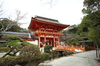 Foto, materiell, befreit, Landschaft, Bild, hat Foto auf Lager,Kamigamo Shrine-Turm Tor, Ich werde in roten gemalt, Gott, Welterbe, Der Kaiser