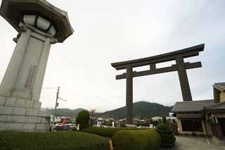 photo,material,free,landscape,picture,stock photo,Creative Commons,Three-wheeled Shinto shrine Otorii, Shinto, Prevention against evil, Precincts, Shinto shrine gate