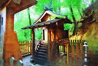 illust, , , , , ,  ,  , .,Omiwa shrine   Shinto shrine, Shinto  festoon,   , Precincts, Shinto