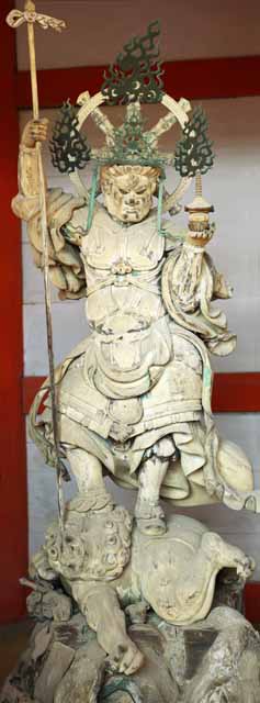 fotografia, material, livra, ajardine, imagine, proveja fotografia,Ninna-ji Templo deus de esttua de tesouro, Rei quatro Devas, Imagem budista, deidade guardi, O deus de tesouro