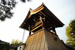 fotografia, materiale, libero il panorama, dipinga, fotografia di scorta,Torre di campana di Tempio di Myoshin-ji, Egen Kanzan, campana di tempio, Il papa orto e floreale, tempio che appartiene alla setta Zen