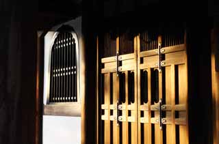 foto,tela,gratis,paisaje,fotografa,idea,Ventana de cabeza de flor de Temple de Myoshin - ji, Una ventana arqueada por ogee, Tragaluz, Zen Budismo, Templo pertenecer al secta de Zen