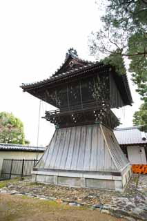photo, la matire, libre, amnage, dcrivez, photo de la rserve,Tour de la cloche de Myoshin-ji Temple, Egen Kanzan, cloche de temple, Le pape du jardin de la fleur, temple qui appartient  la secte Zen