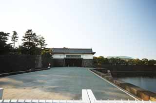 fotografia, material, livra, ajardine, imagine, proveja fotografia,O fosso do Palcio Imperial, Edo-jo Castelo, , Defesa, Uma cidade de escritrio