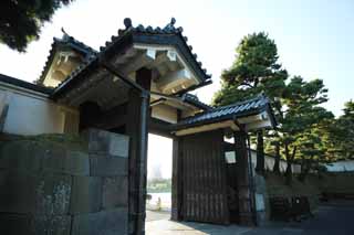 photo, la matire, libre, amnage, dcrivez, photo de la rserve,Palais imprial Sakurada-mon porte, Ishigaki, palais, La porte Korai, Edo-jo Chteau