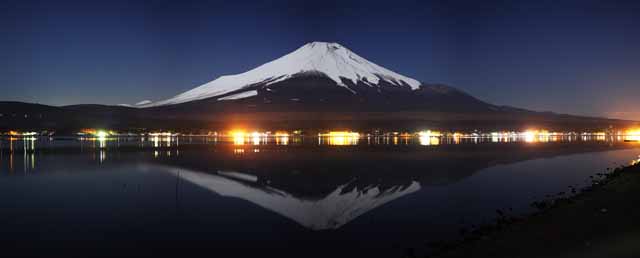 Foto, materiell, befreit, Landschaft, Bild, hat Foto auf Lager,Mt. Fuji, Fujiyama, Die schneebedeckten Berge, Oberflche eines Sees, Sternheller Himmel