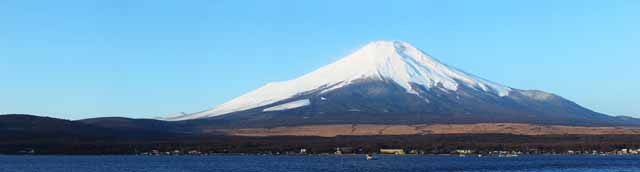 Foto, materiell, befreit, Landschaft, Bild, hat Foto auf Lager,Mt. Fuji, Fujiyama, Die schneebedeckten Berge, Vulkan, blauer Himmel