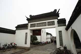 fotografia, materiale, libero il panorama, dipinga, fotografia di scorta,Il cancello di Zhujiajiao, muro bianco, Cinese disegna, scultura, La storia