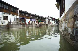 fotografia, material, livra, ajardine, imagine, proveja fotografia,Canal de Zhujiajiao, via fluvial, A superfcie da gua, Ishigaki, parede branca