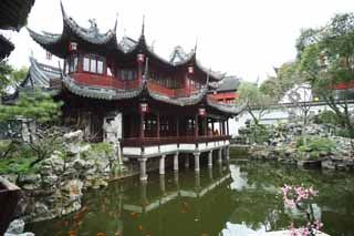 Foto, materieel, vrij, landschap, schilderstuk, bevoorraden foto,Mt. Yuyuan Tuin tempel bevelen, Joss huis tuinieren, , Chinees etenswaar trant, Waterplas