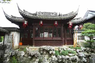 photo,material,free,landscape,picture,stock photo,Creative Commons,Yuyuan Garden, Joss house garden, , Chinese food style, I am painted in red