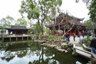 Foto, materieel, vrij, landschap, schilderstuk, bevoorraden foto,Yuyuan Tuinieren, Joss huis tuinieren, , Chinees etenswaar trant, Waterplas