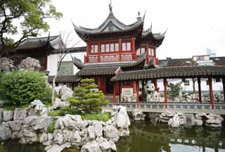 photo,material,free,landscape,picture,stock photo,Creative Commons,Yuyuan Garden, Joss house garden, roofed passage connecting buildings, Chinese food style, pond