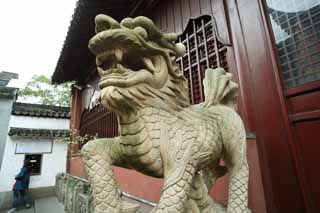 Foto, materiell, befreit, Landschaft, Bild, hat Foto auf Lager,Yuyuan Garden-Paar von Steinhterhunden, Joss Hausgarten, Drachen, , Mastab