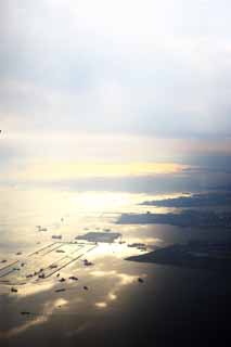 Foto, materieel, vrij, landschap, schilderstuk, bevoorraden foto,Maak aan om in het industriegebied te doen afstand van, Wolk, Stem van de lucht, De zee, Schip