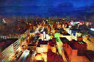 illust,tela,gratis,paisaje,fotografa,idea,pintura,Lpiz de color,dibujo,Una vista de noche de Sapporo, Ciudad, Illuminations, Luz, Soy hermoso