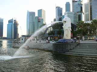 Foto, materiell, befreit, Landschaft, Bild, hat Foto auf Lager,Merlion, Singapure, Merlion-Park, Nixe, Alte Stadt