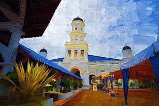 illust, , , , , ,  ,  , .,Abu Bakar Mosque, Islam, ,  ,   