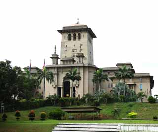 fotografia, materiale, libero il panorama, dipinga, fotografia di scorta,Sultano Ibrahim l'edificio, Islam, Edificio Statale e statale, albero di palme,  una stella sulla luna