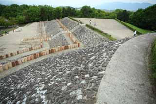 foto,tela,gratis,paisaje,fotografa,idea,Nagare kubire de tumba, Un montn de entierro viejo, Montn dibujo cilndrico de entierro, La grava se extendi por todo un montn viejo, Japn antiguo