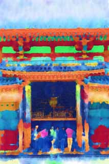 illustration,material,free,landscape,picture,painting,color pencil,crayon,drawing,Byodo-in Temple Chinese phoenix temple, world heritage, Jodo faith, Pessimism due to the belief in the third and last stage of Buddhism, An Amitabha sedentary image