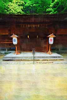 illust, , , , , ,  ,  , ., Shinto shrine  shrine  Uji,  , Shinto, ceremonial sandpile, - 