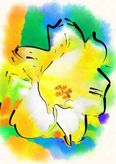 illust, matire, libre, paysage, image, le tableau, crayon de la couleur, colorie, en tirant,Un lis des Pques, Un lis des Pques, , lis, 