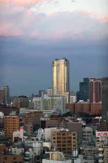 Foto, materieel, vrij, landschap, schilderstuk, bevoorraden foto,Roppongi Heuvels van de schemering, Gebouw groep, Zonsondergang, Stad, Roppongi