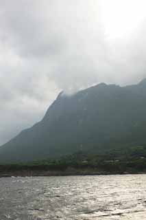 fotografia, materiale, libero il panorama, dipinga, fotografia di scorta,Yakushima, ridgeline, Il mare, rupe, nube