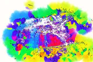 illust, matire, libre, paysage, image, le tableau, crayon de la couleur, colorie, en tirant,Oh, c'est une chute d'eau de Ney oui, Arosol, torrent, Arosol d'eau, fort