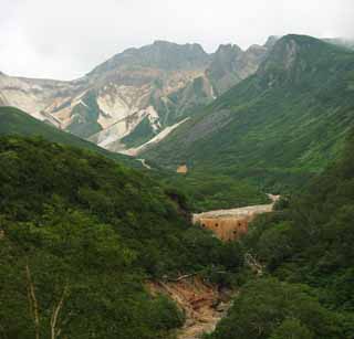 Foto, materiell, befreit, Landschaft, Bild, hat Foto auf Lager,Mt. Tokachi-dake, Der mountaintop, ridgeline, Bave-Stein, Vulkan