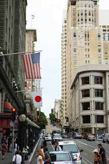 photo, la matire, libre, amnage, dcrivez, photo de la rserve,D'aprs San Francisco, Visiter des sites pittoresques, funiculaire, arbre au bord de la route, Ligne de maisons le long d'une rue de ville