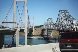 fotografia, materiale, libero il panorama, dipinga, fotografia di scorta,Il ponte della strada pubblica, strada pubblica, Un ponte di ferro, bascule fanno un ponte su, ponte di sospensione