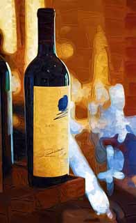 illustration,material,free,landscape,picture,painting,color pencil,crayon,drawing,O one to pass, Red wine, Opus one, Napa Valley, California wine