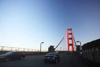 Foto, materieel, vrij, landschap, schilderstuk, bevoorraden foto,Een Golden Gate Bridge, De Golden Gate Bridge, De straten, Rijweg, Toeristische aantrekking