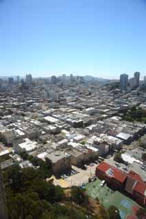 photo,material,free,landscape,picture,stock photo,Creative Commons,The sea of San Francisco, high-rise building, Downtown, residential area, slope