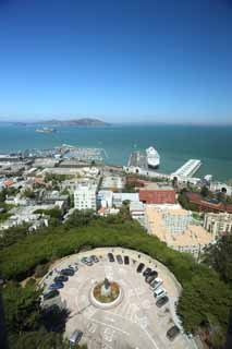 Foto, materieel, vrij, landschap, schilderstuk, bevoorraden foto,De zee van San Francisco, Poort, Alcatraz Eiland, Schip, Woonerf