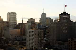 Foto, materiell, befreit, Landschaft, Bild, hat Foto auf Lager,Die Gebudegruppe von San Francisco, Hochhaus, Im Stadtzentrum, Wohngebiet, Neigung