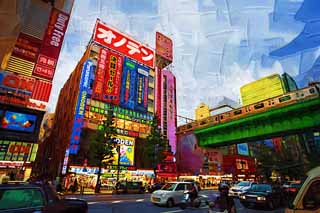 illust, matire, libre, paysage, image, le tableau, crayon de la couleur, colorie, en tirant,Akihabara, appareil du mnage, Une exemption de taxation, Faire les courses, Akiba