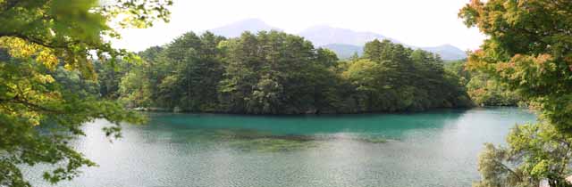 fotografia, materiale, libero il panorama, dipinga, fotografia di scorta,Lago Bishamon, foresta, stagno, Blu azzurro, Mt. Bandai-san