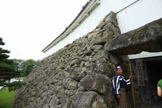 photo,material,free,landscape,picture,stock photo,Creative Commons,The young Matsushiro castle tower, moat, Ishigaki, Kurokawa Castle, Ujisato Gamo