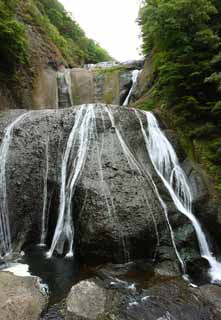 Foto, materiell, befreit, Landschaft, Bild, hat Foto auf Lager,Ein Wasserfall von Fukuroda, westing Buddhistischer Priester, Takikawa, Kuji-Fluss, Komon Mito