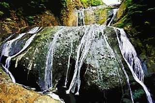 illust, matire, libre, paysage, image, le tableau, crayon de la couleur, colorie, en tirant,Une chute d'eau de Fukuroda, westing prtre bouddhiste, Takikawa, Rivire Kuji, Komon Mito