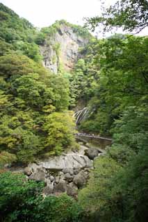 Foto, materieel, vrij, landschap, schilderstuk, bevoorraden foto,Een waterval van Fukuroda, Westing Boeddhist pastoor, Takikawa, Kuji Rivier, Komon Mito