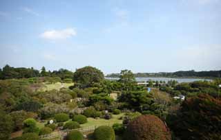 Foto, materiell, befreit, Landschaft, Bild, hat Foto auf Lager,Kairaku-en Garden-Garten, Japanisch grtnert, See Chinami, Nariaki Tokugawa, Gartenarbeit