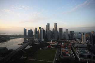 fotografia, materiale, libero il panorama, dipinga, fotografia di scorta,Il lo spuntar del giorno di Singaporean, Grattacieli, Il sole di mattina, Mattina quieta, cielo blu