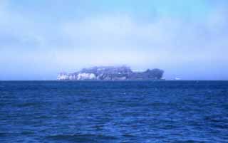 Foto, materiell, befreit, Landschaft, Bild, hat Foto auf Lager,Volle Sicht von Alcatraz Island, Insel, Meer, , 