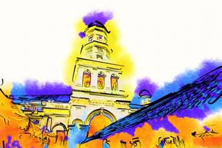 illust, , , , , ,  ,  , .,Sultan Abu Bakar Mosque, Islam, ,  ,   