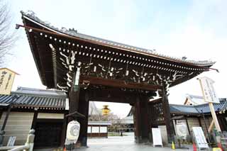 photo, la matire, libre, amnage, dcrivez, photo de la rserve,Le temple Honganji ouest dans lequel l'image du fondateur est installe dans la porte, Honganji, Chaitya, La porte, lanterne